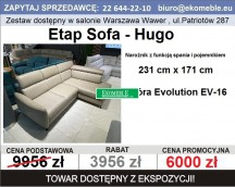 Etap Sofa - Hugo narożnik z funkcją spania i pojemnikiem , skóra naturalna EV-16